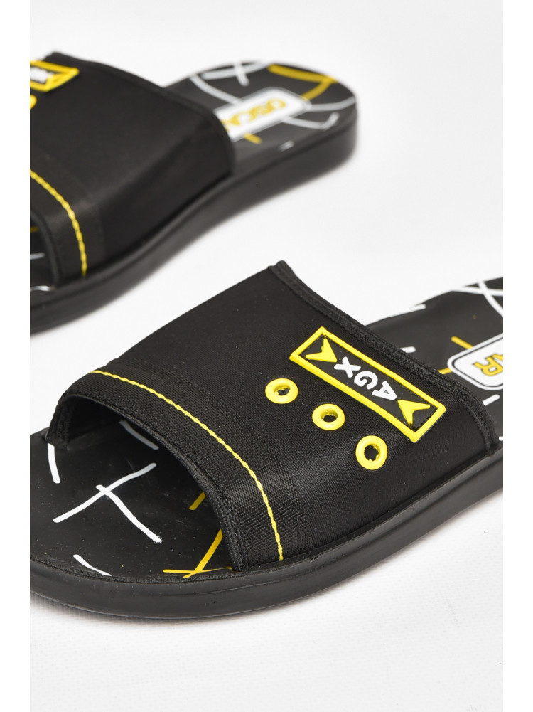 Шлепки мужские черно-желтого цвета s- 212247C