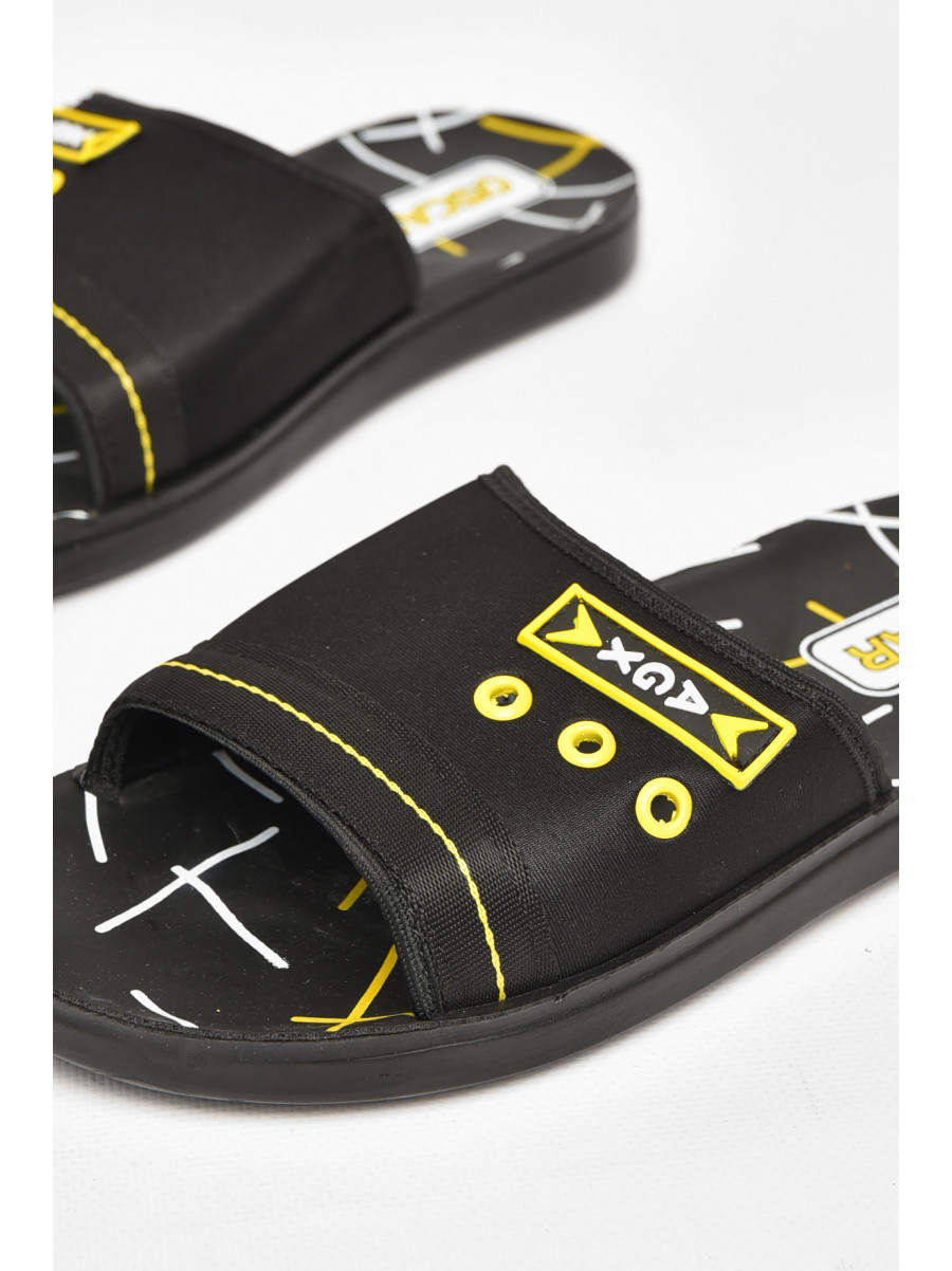 Шлепки мужские черно-желтого цвета s- 212247C