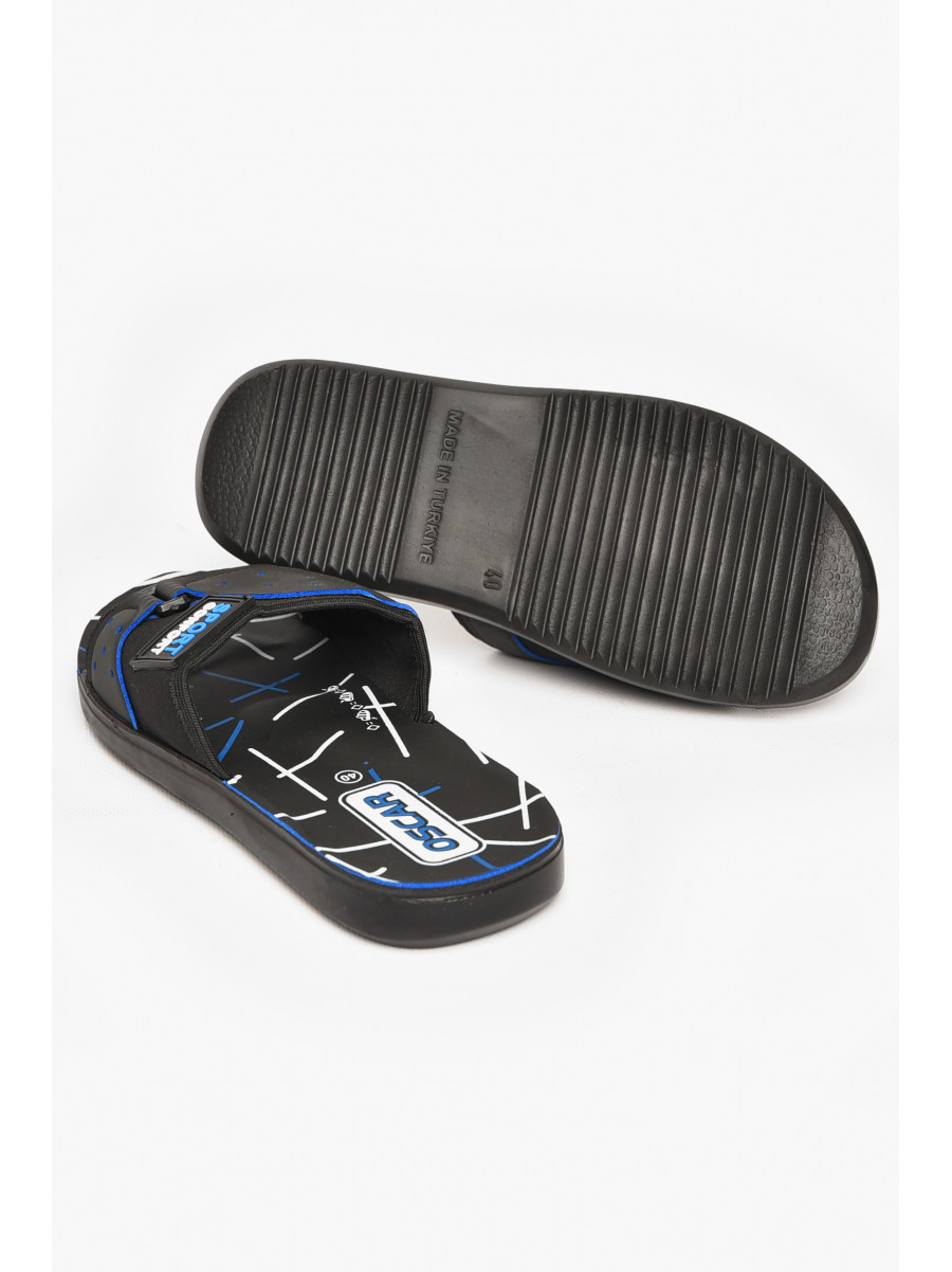 Шлепки мужские черно-синего цвета s- 212248C