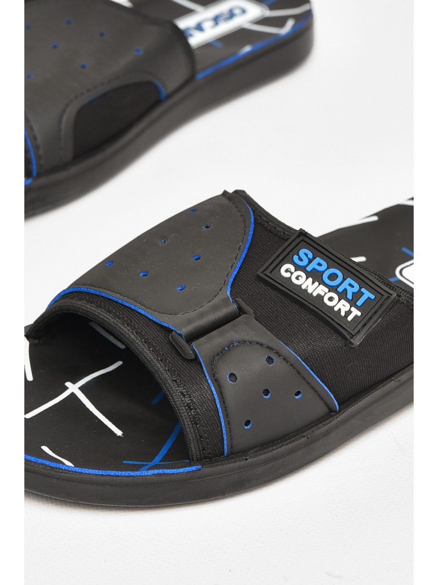 Шлепки мужские черно-синего цвета s- 212248C