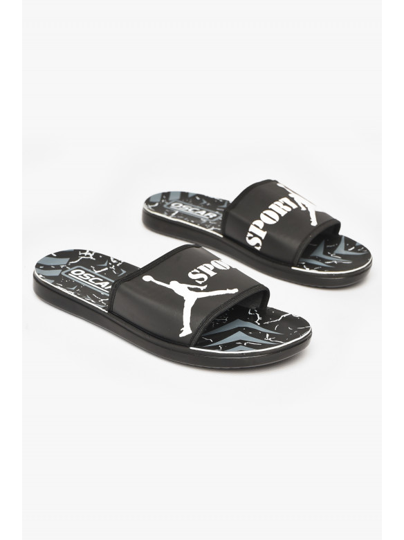 Шлепки мужские черно-белого цвета s- 212249C