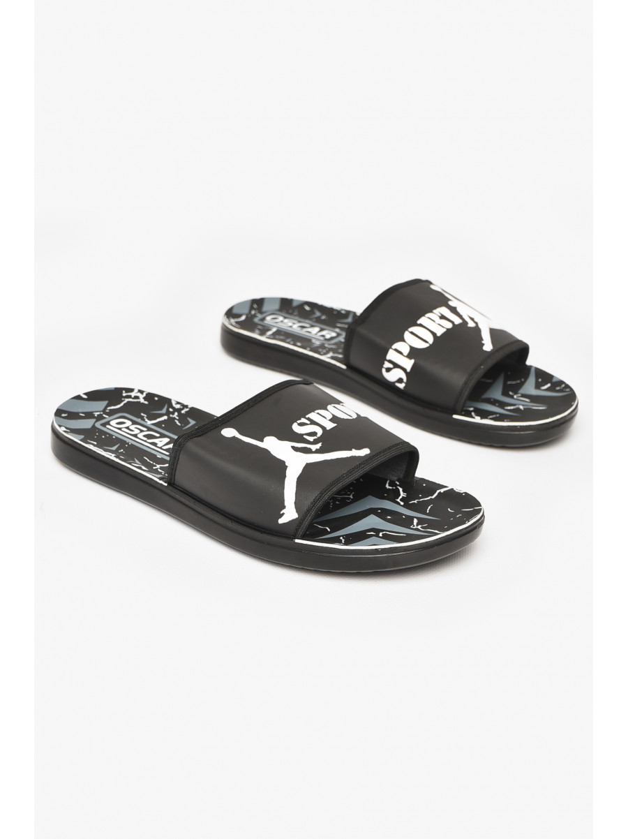 Шлепки мужские черно-белого цвета s- 212249C