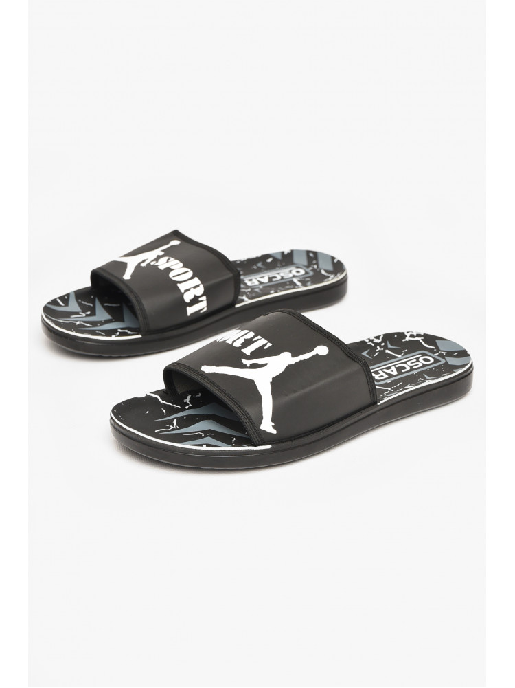 Шлепки мужские черно-белого цвета s- 212249C