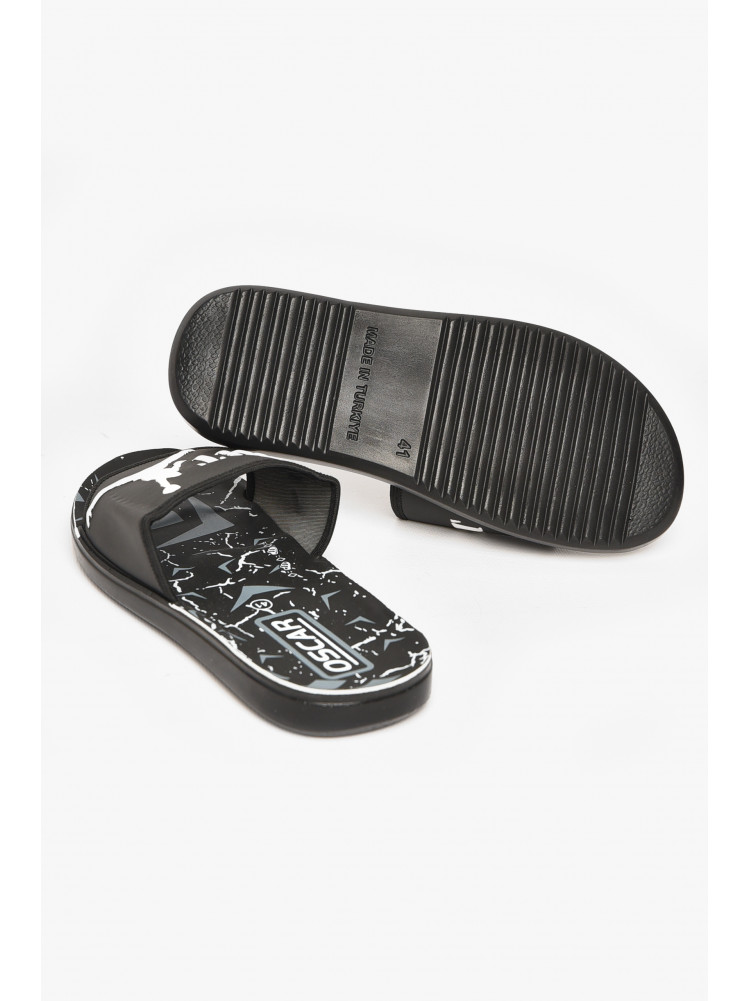 Шлепки мужские черно-белого цвета s- 212249C