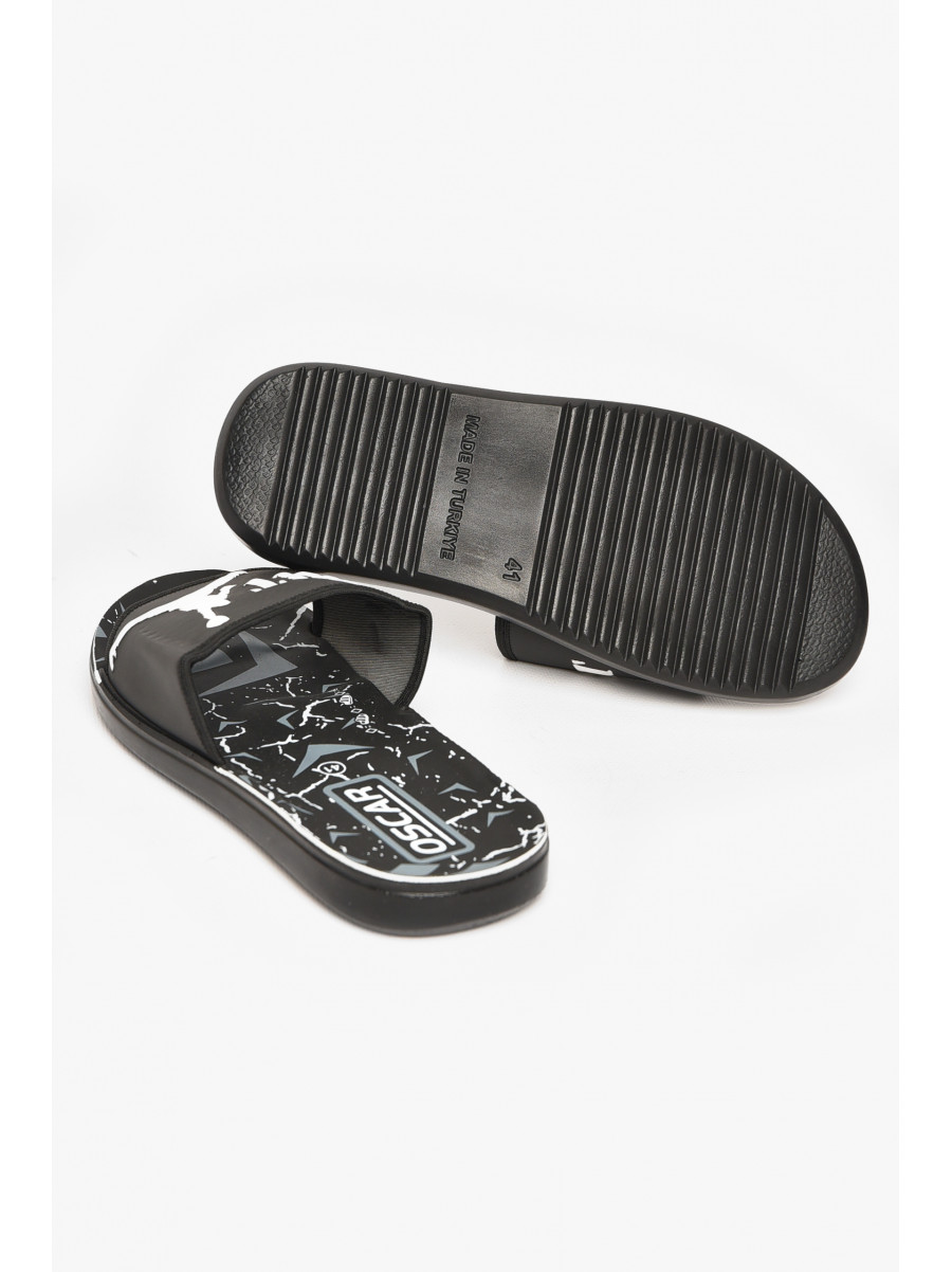 Шлепки мужские черно-белого цвета s- 212249C