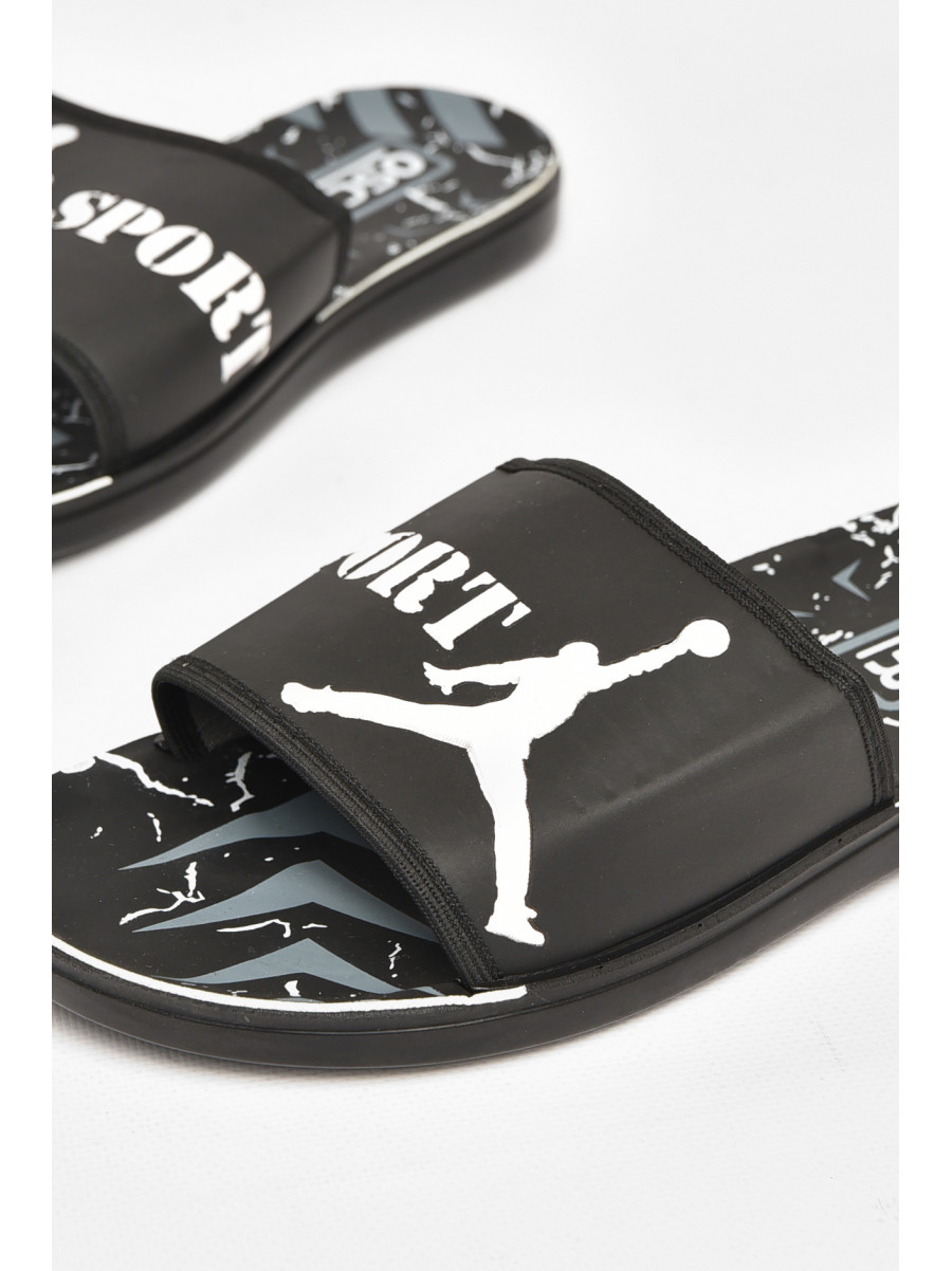 Шлепки мужские черно-белого цвета s- 212249C