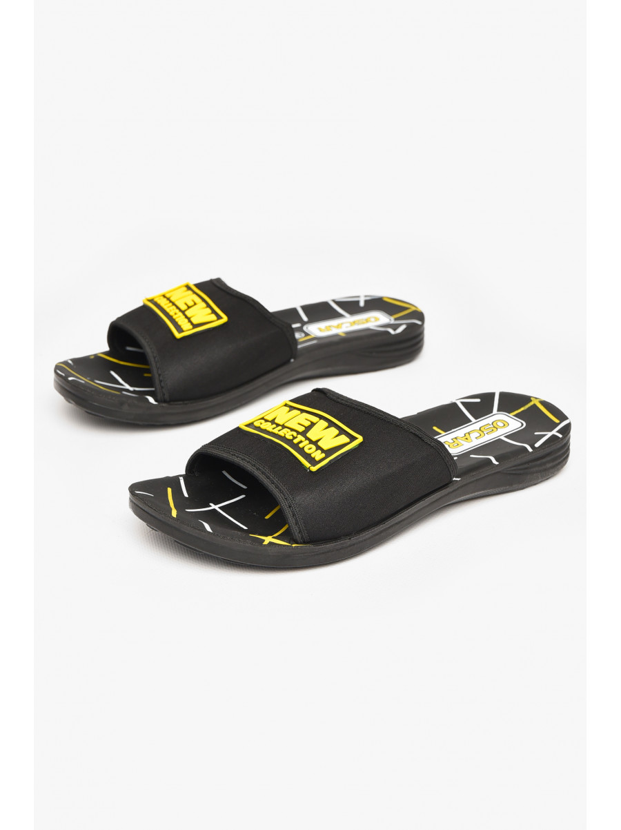 Шлепки мужские черно-желтого цвета s- 212251C