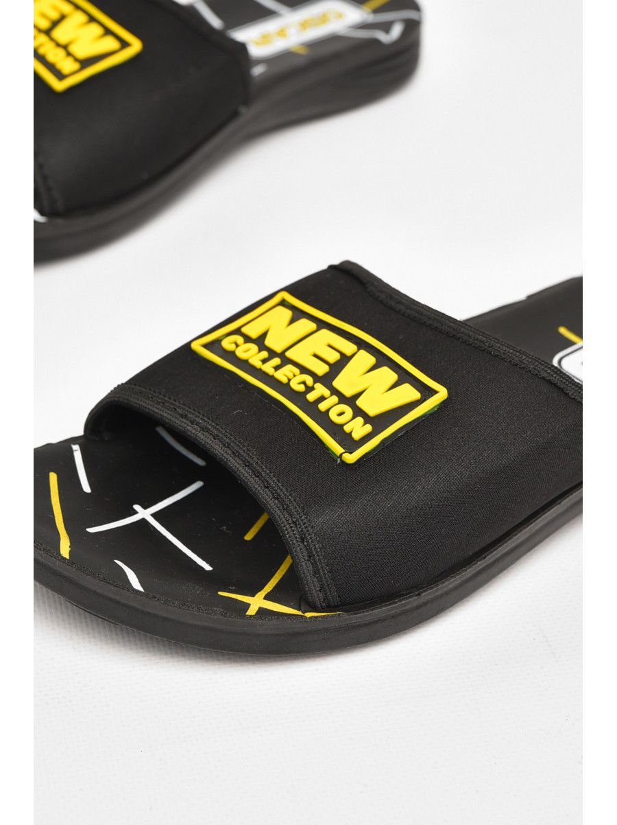 Шлепки мужские черно-желтого цвета s- 212251C
