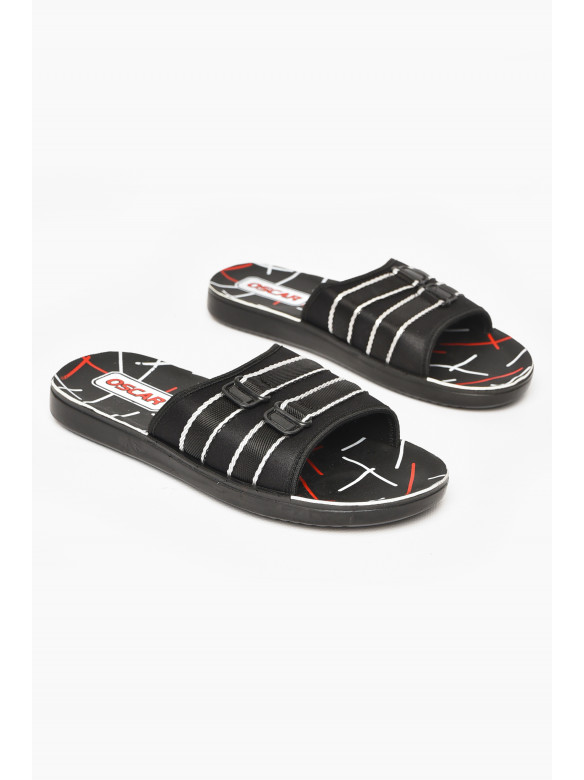 Шлепки мужские черно-белого цвета s- 212252C
