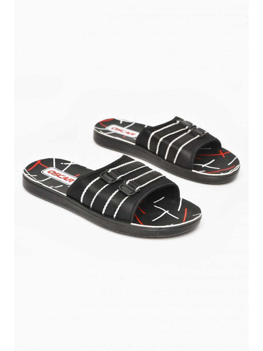 Шлепки мужские черно-белого цвета s- 212252C