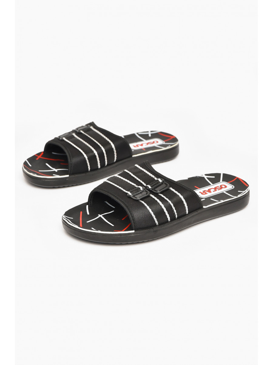 Шлепки мужские черно-белого цвета s- 212252C