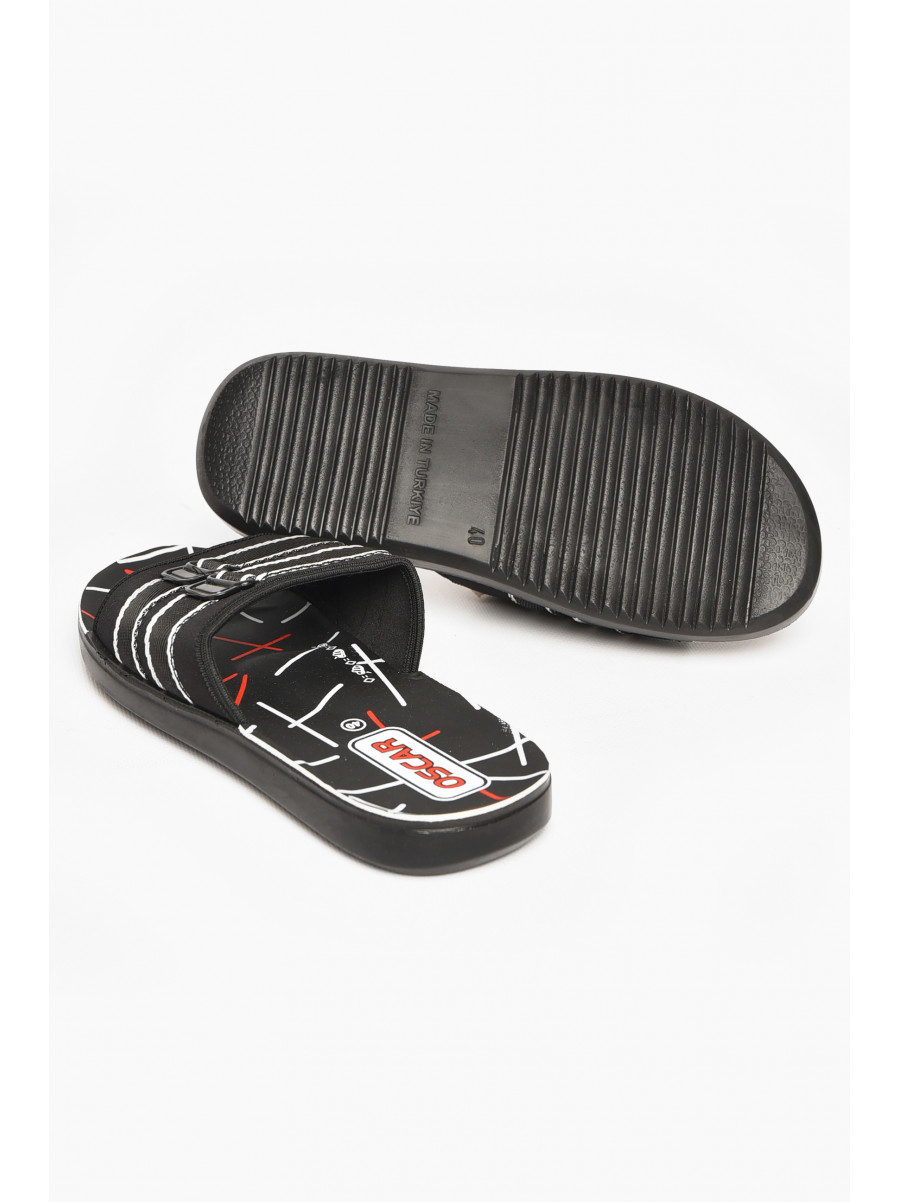 Шлепки мужские черно-белого цвета s- 212252C