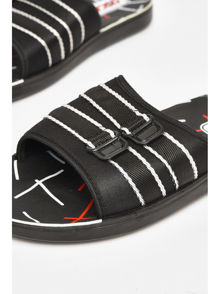 Шлепки мужские черно-белого цвета s- 212252C