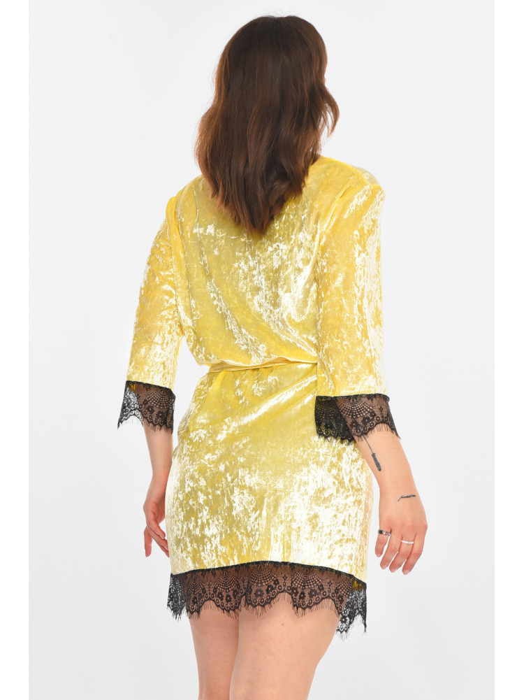 Халат женский велюровый жёлтого цвета М08 212260C