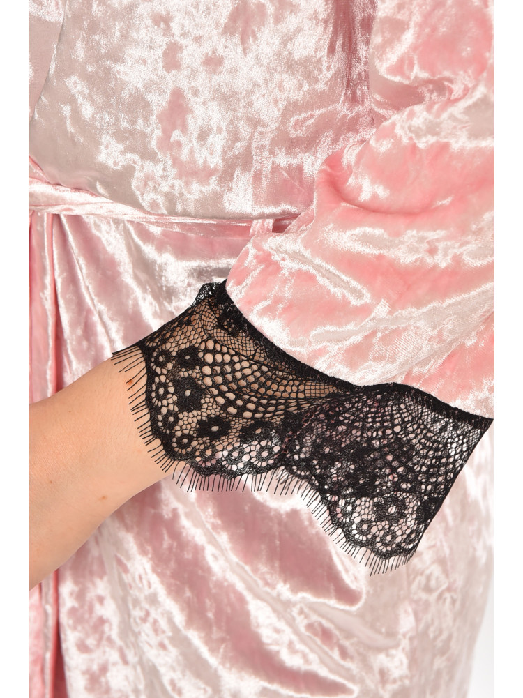 Халат женский велюровый розового цвета М06 212272C