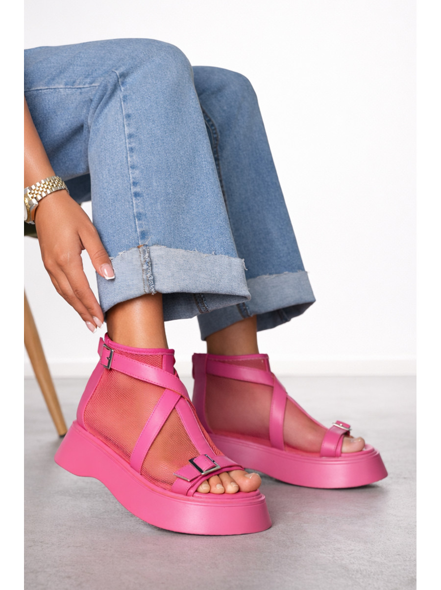 Босоножки женские малинового цвета S6657-5 212275C