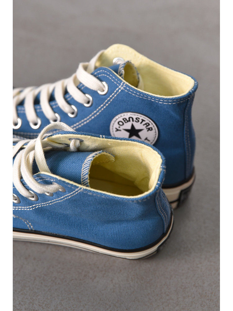 Кеды женские высокие синего цвета на шнуровке L030-5 212297C