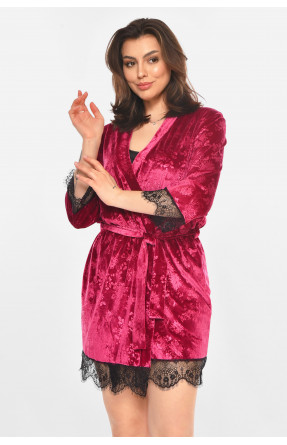 Халат женский велюровый сиреневого цвета 0859 212315C