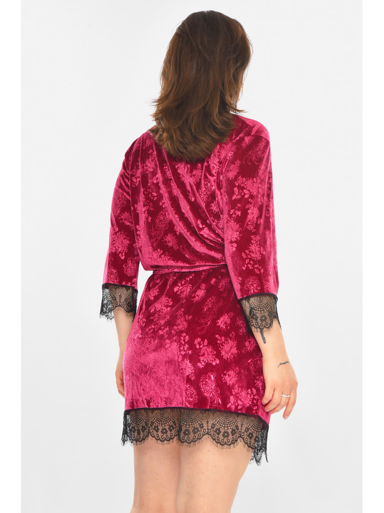 Халат женский велюровый сиреневого цвета 0859 212315C