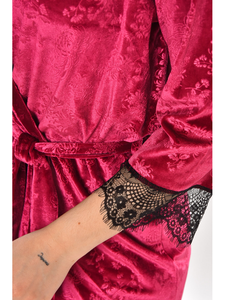 Халат женский велюровый сиреневого цвета 0859 212315C