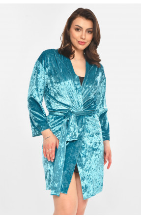 Халат женский велюровый мятного цвета М28 212320C