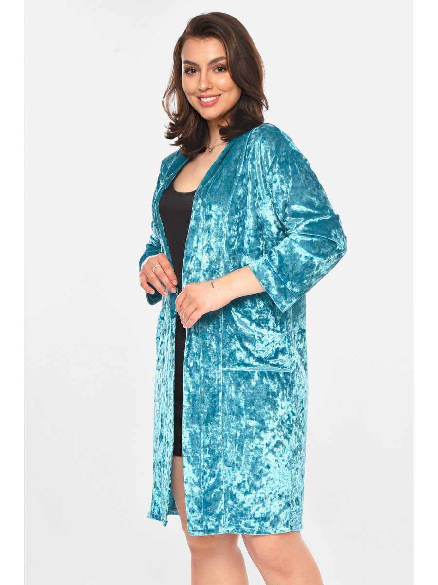 Халат женский велюровый мятного цвета М28 212320C