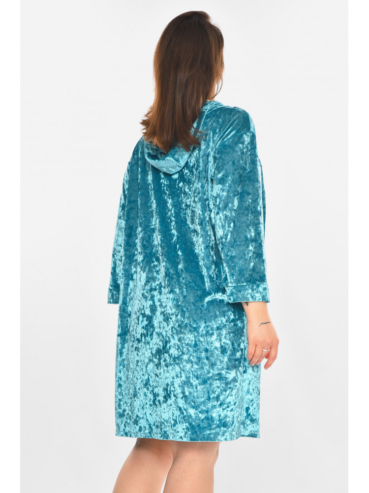 Халат женский велюровый мятного цвета М28 212320C