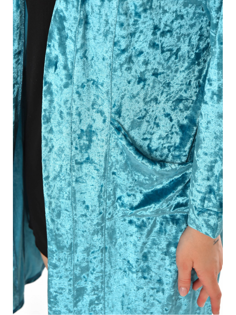 Халат женский велюровый мятного цвета М28 212320C