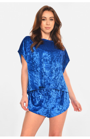 Піжама жіноча велюрова синього кольору М25 212337C