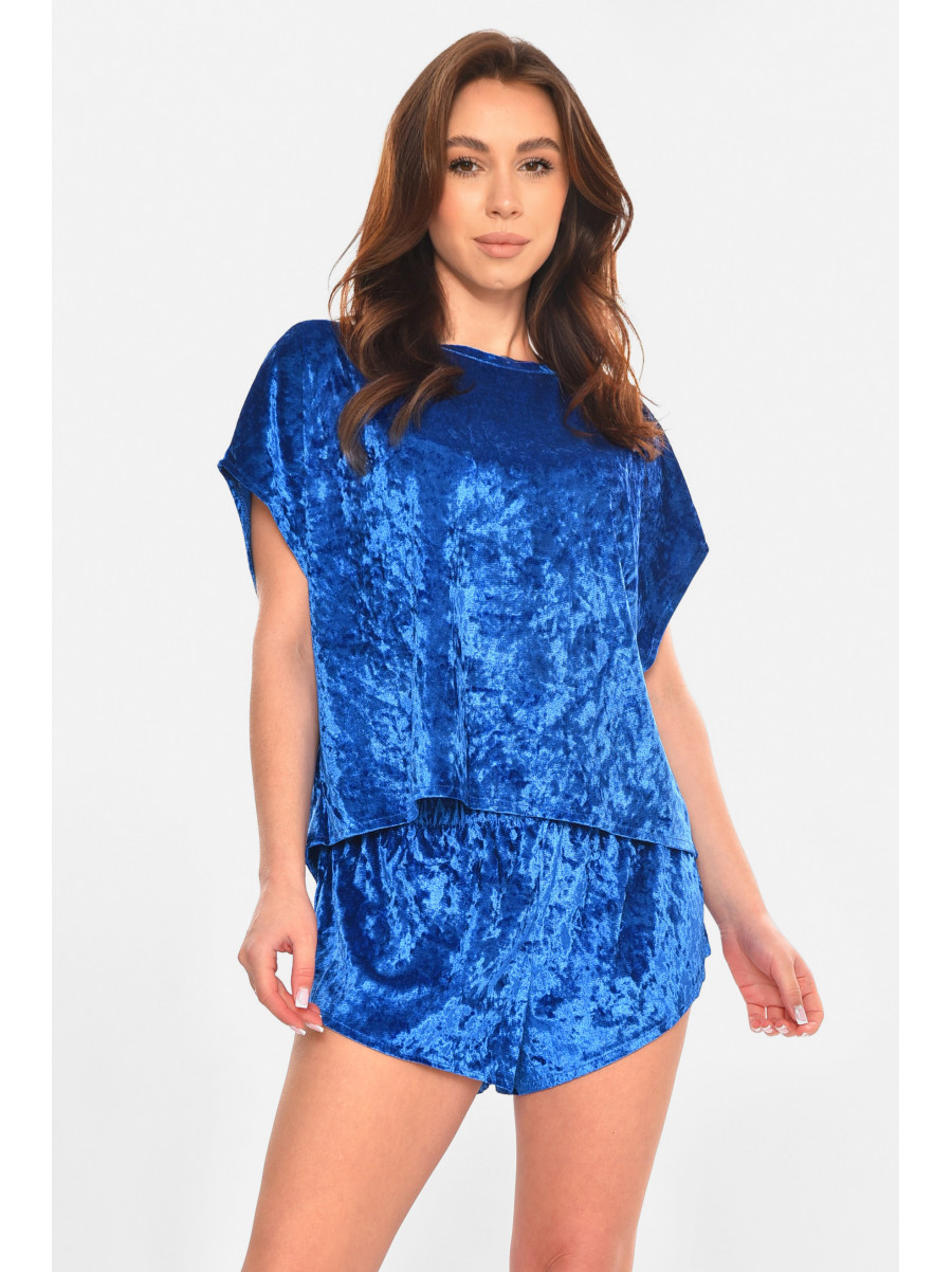 Піжама жіноча велюрова синього кольору М25 212337C