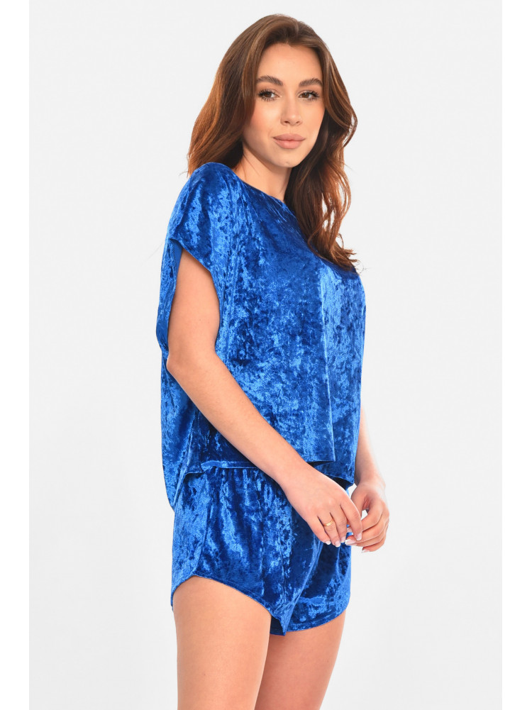 Піжама жіноча велюрова синього кольору М25 212337C