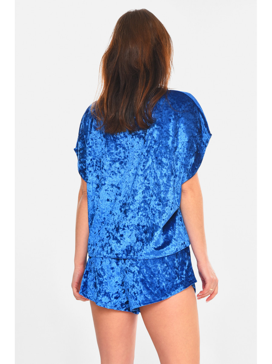 Піжама жіноча велюрова синього кольору М25 212337C