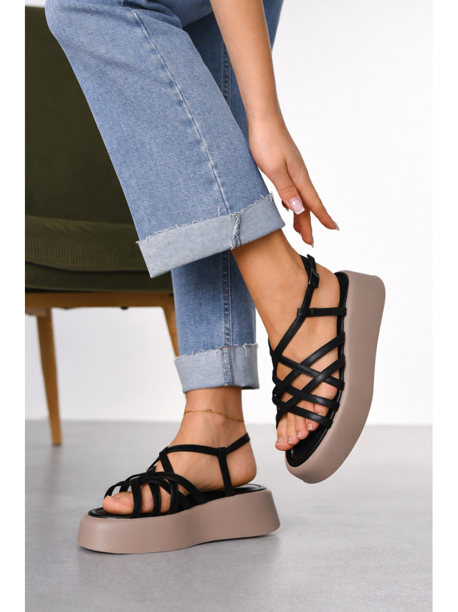 Босоножки женские черного цвета Т7020-22 212343C