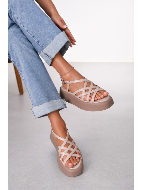 Босоножки женские светло-бежевого цвета Т7020-35 212345C