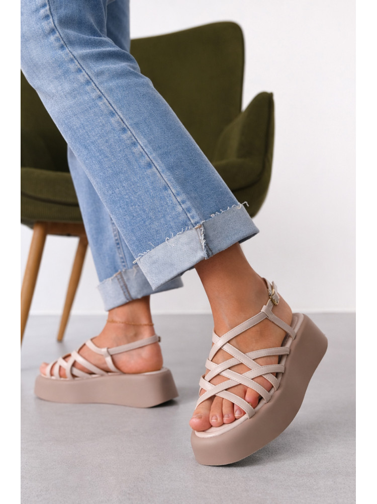 Босоножки женские светло-бежевого цвета Т7020-35 212345C