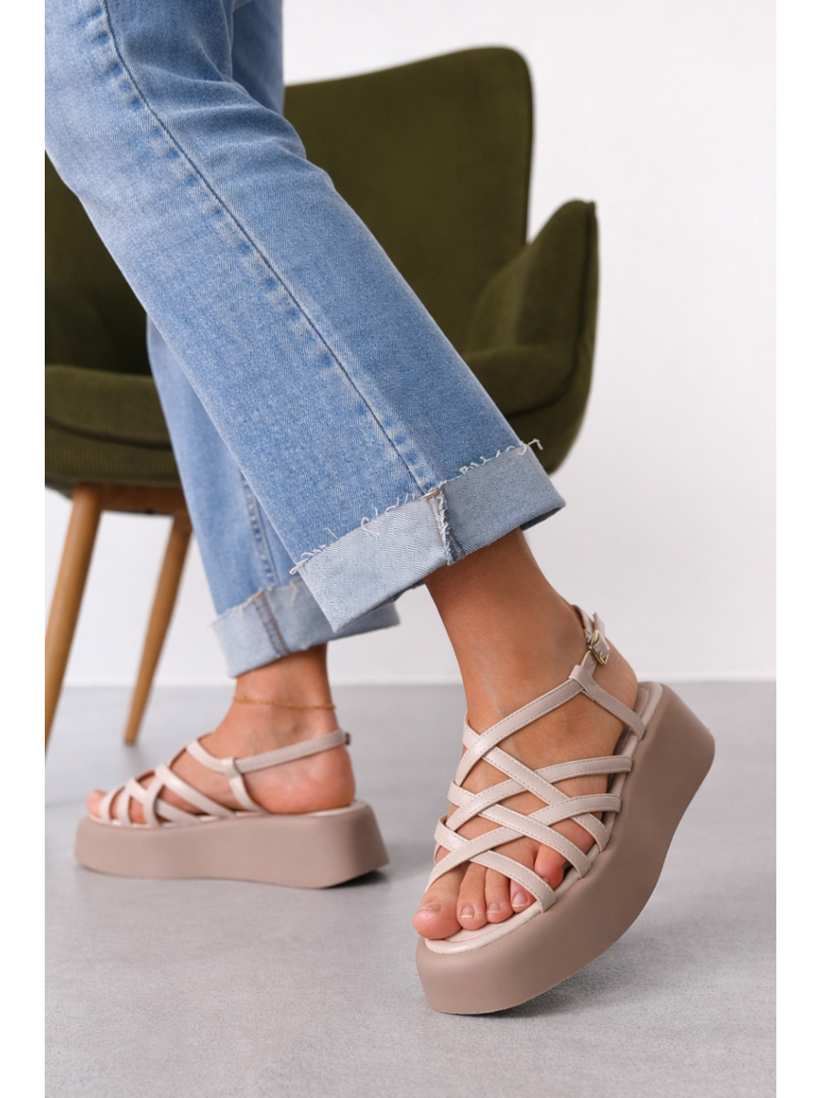 Босоножки женские светло-бежевого цвета Т7020-35 212345C