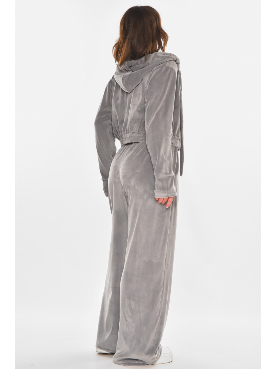 Спортивний костюм жіночий велюровий сірого кольору 367 212347C