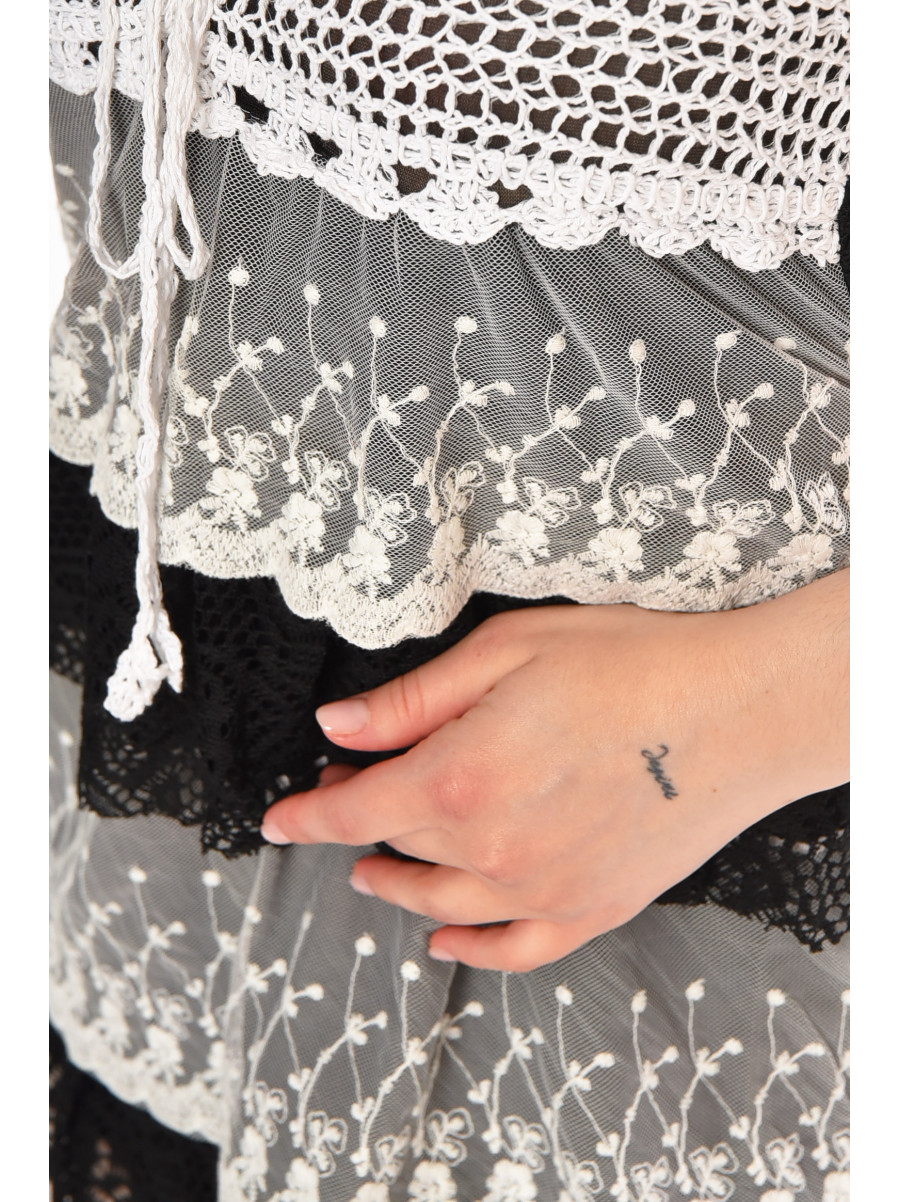 Сарафан женский черного цвета с принтом 081 212355C