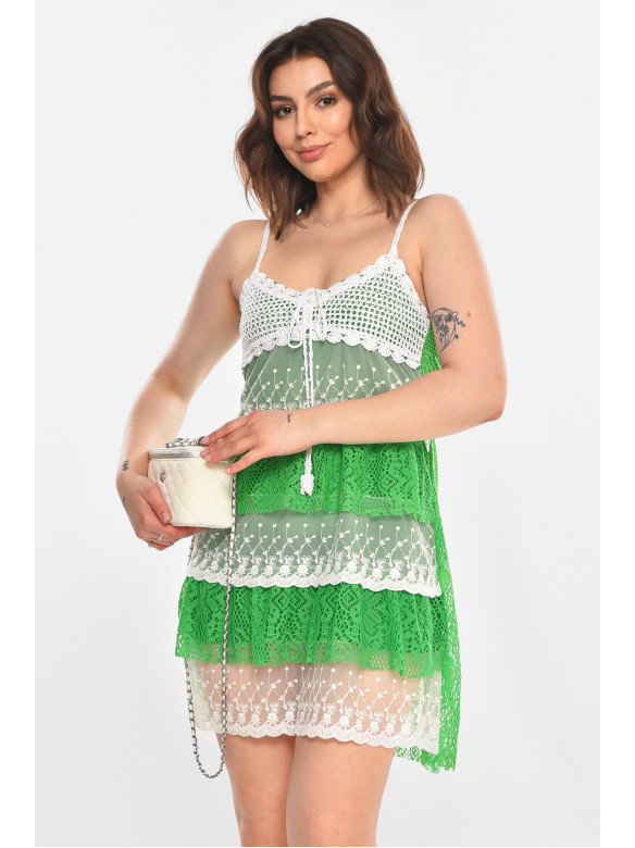 Сарафан женский зеленого цвета с принтом 081 212358C