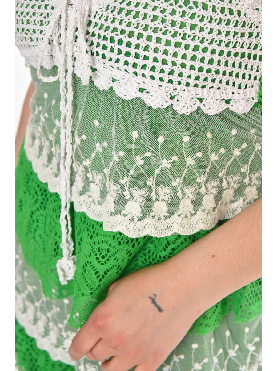 Сарафан женский зеленого цвета с принтом 081 212358C