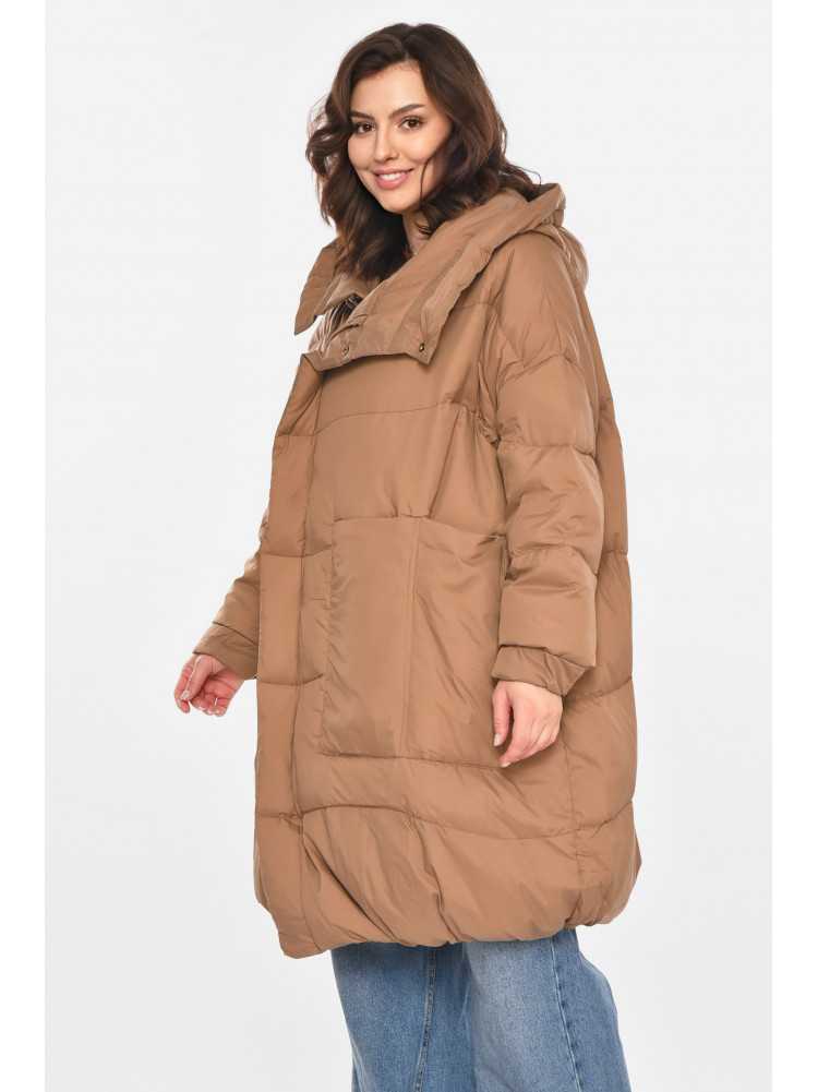 Куртка женская полубатальная демисезонная цвета мокко 0609 212393C
