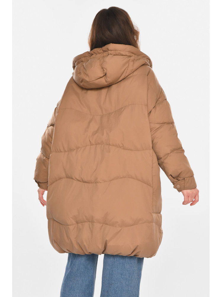 Куртка женская полубатальная демисезонная цвета мокко 0609 212393C