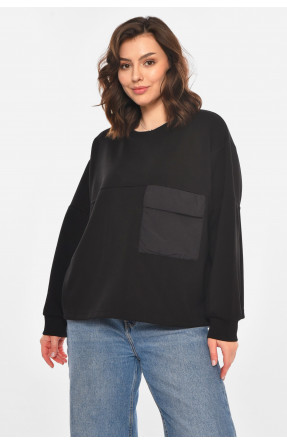 Кофта женская однотонная черного цвета 2702 212397C Кофта женская однотонная черного цвета 2702 212397C