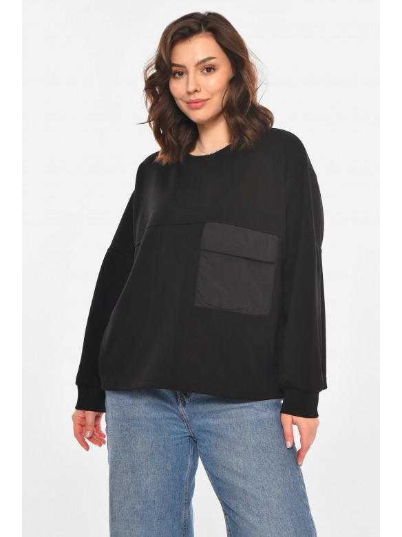 Кофта женская однотонная черного цвета 2702 212397C