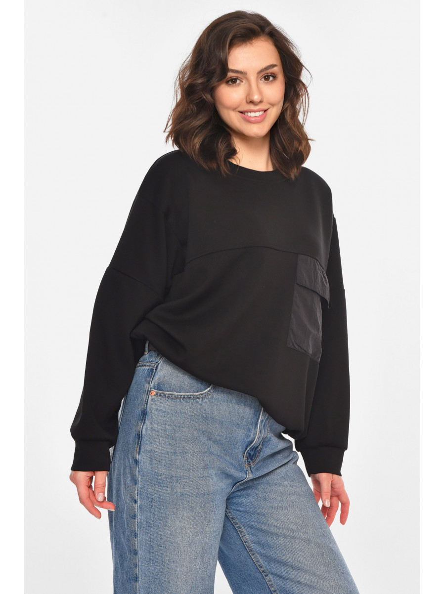 Кофта женская однотонная черного цвета 2702 212397C