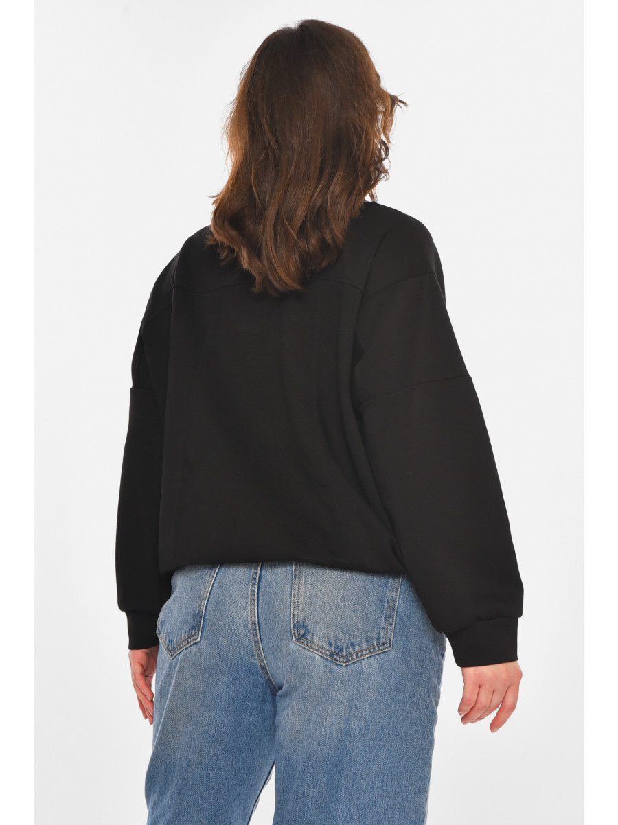 Кофта женская однотонная черного цвета 2702 212397C