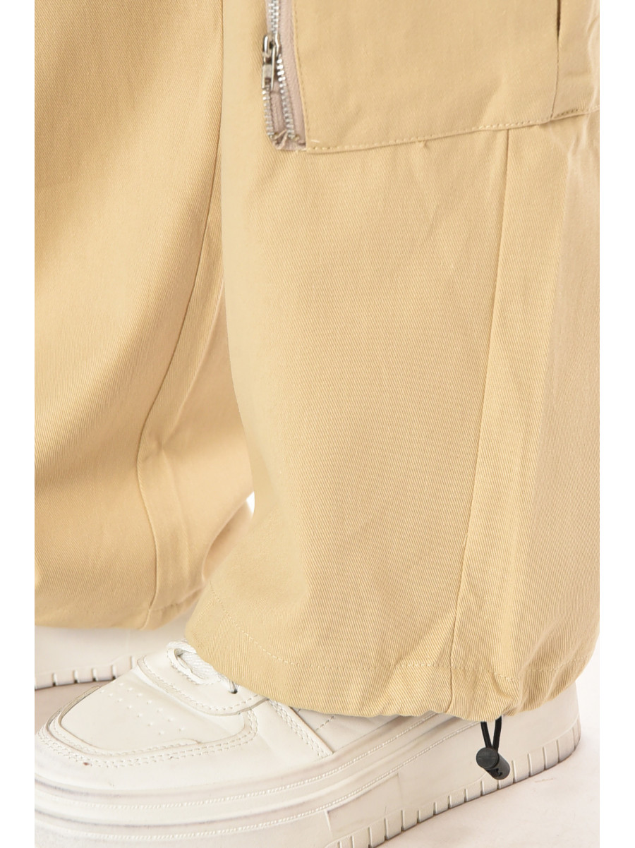 Штаны женские однотонные бежевого цвета 832-1 212401C