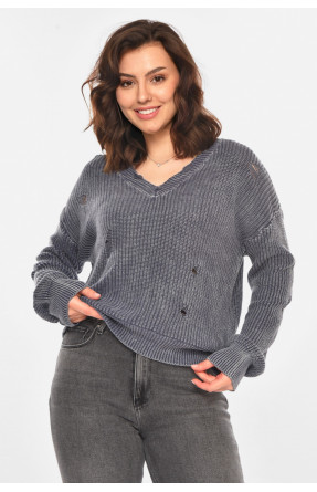 Свитер женский однотонный тёмно-серого цвета 97321 212403C Свитер женский однотонный тёмно-серого цвета 97321 212403C