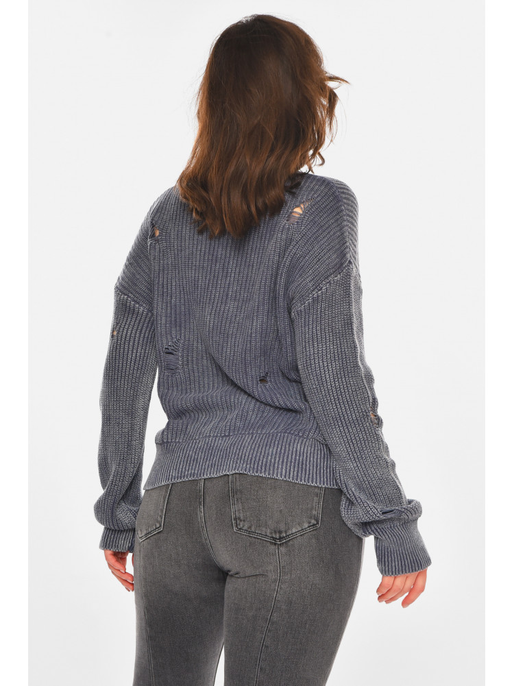 Свитер женский однотонный тёмно-серого цвета 97321 212403C