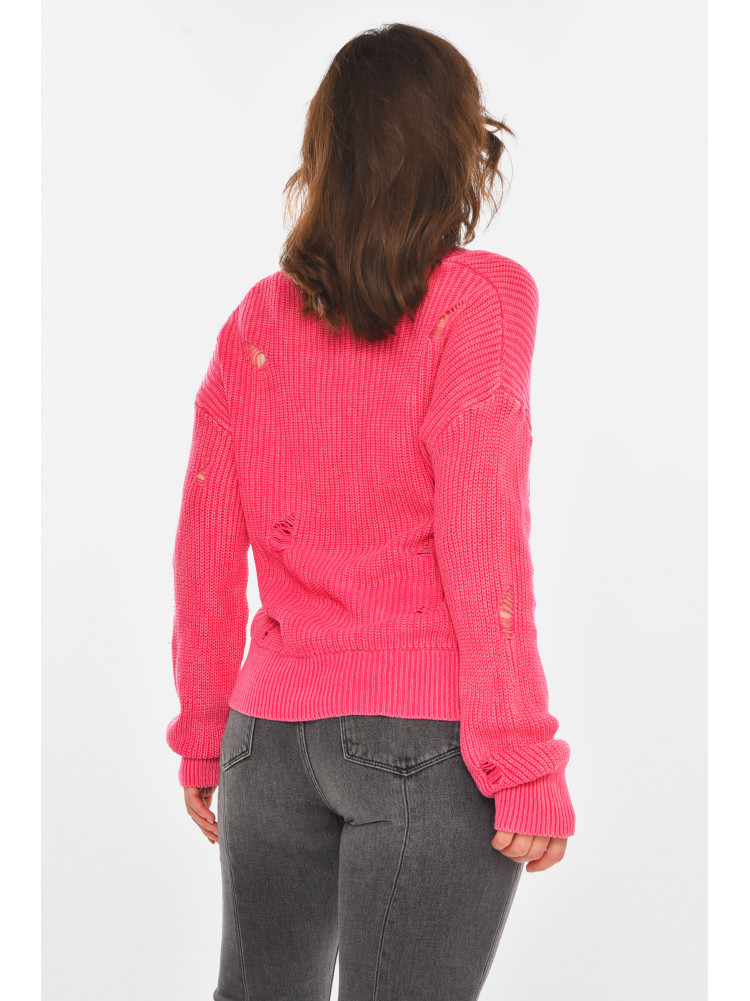 Свитер женский однотонный розового цвета 97321 212406C